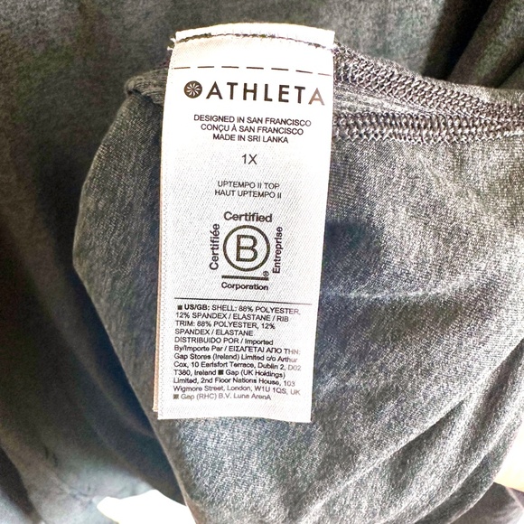 Athleta Uptempo II Long Sleeve Top Women’s 1X Black Heather Athleisure Workout - Picture 8 of 10
